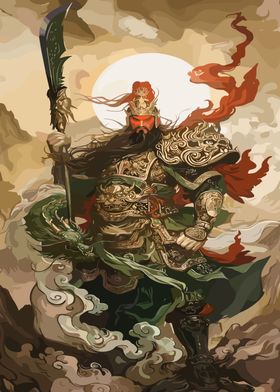 Chinese Warrior with Dragon