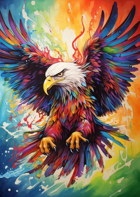 Rainbow Eagle Painting