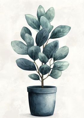 Watercolor Fiddle Leaf Fig