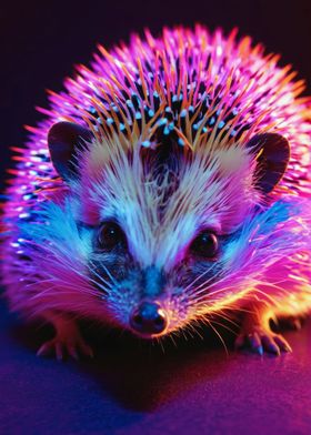 Neon Blacklight Hedgehog