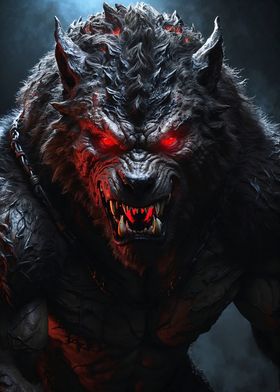 Werewolf with Glowing Eyes