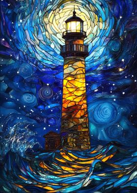 Stained Glass Lighthouse