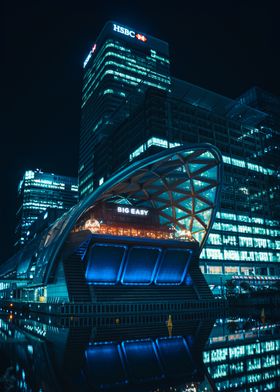 Canary Wharf London Night Cityscape