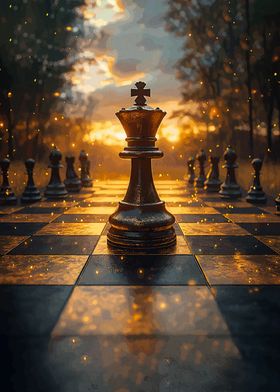 Chess King at Sunset