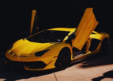 Yellow Lamborghini Aventador