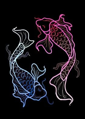 Koi Fish Line Art