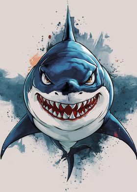 Angry Shark Illustration