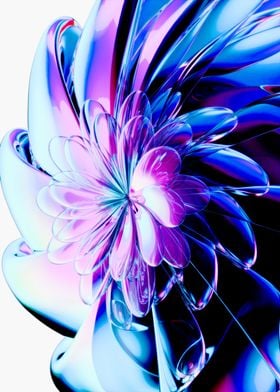 Abstract Flower in Blue and Purple