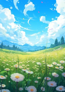 Daisy Field Landscape