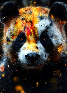 Fiery Panda Portrait