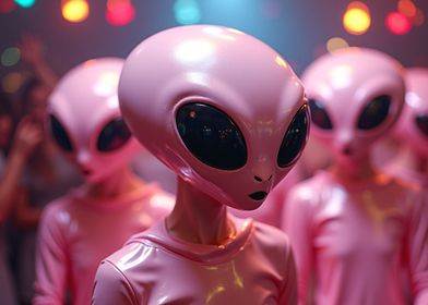 Pink Alien Women Alienparty