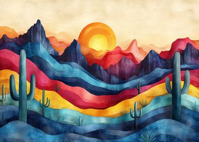 Sunset Desert Landscape