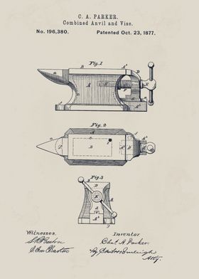 Combined Anvil and Vise Patent