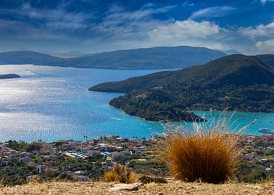 Coastal Landscape with Lush Green Hills