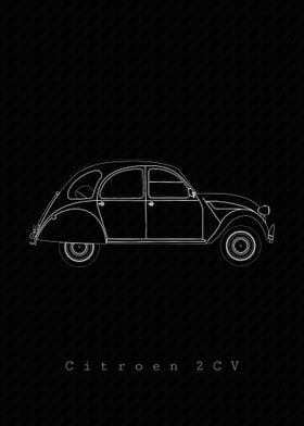 Citroen 2CV Line Art