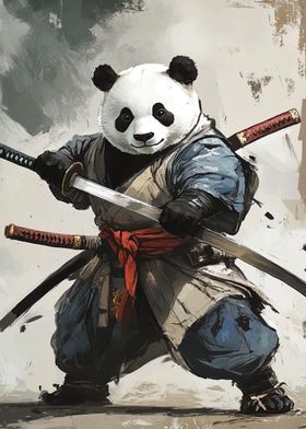 Panda Samurai Warrior