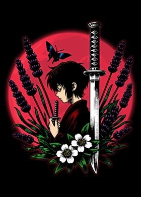 Samurai with Lavender