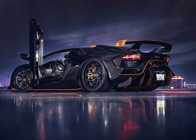 Black Lamborghini Aventador