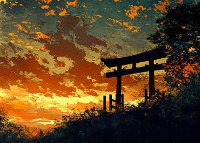 Japanese Gate Sunset