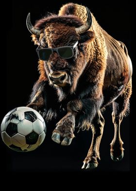 Bison with Soccer Ball