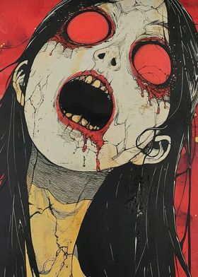 Horror Illustration of a Woman