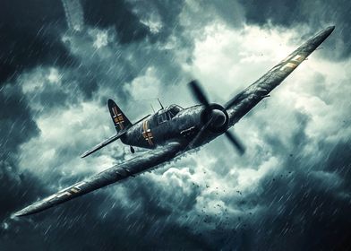 WWII Fighter Plane in Storm