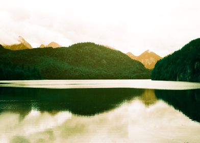 Mountain Lake Reflection in Bavaria 