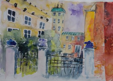 Watercolor Cityscape