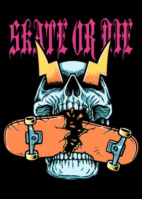 Skate or Die Skull