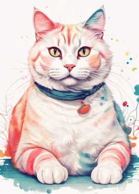 Colorful Cat Portrait