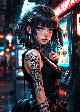 Cyberpunk Rebel in Neon City