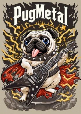 Pug Metal Guitarist