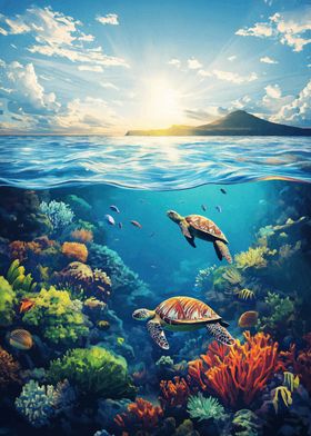 Sea Turtles and Coral Reef