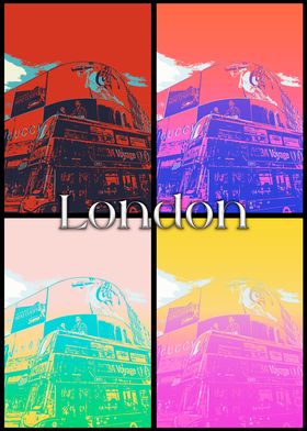 London Bus Pop Art