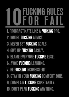 10 Fucking Rules for Fail