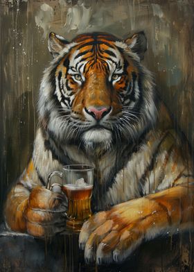 Beer Drinking Tiger