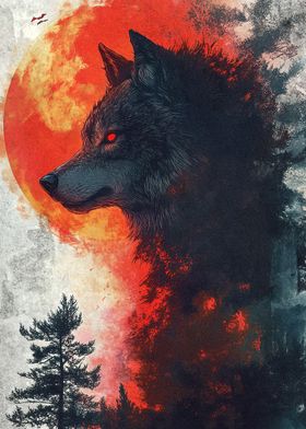 Wolf Blood Moon