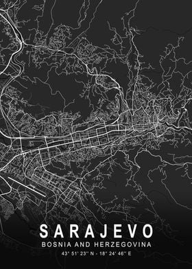 Sarajevo Dark City Map