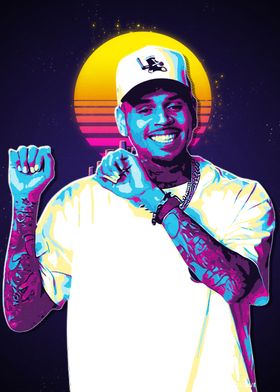 Chris Brown Retro Art