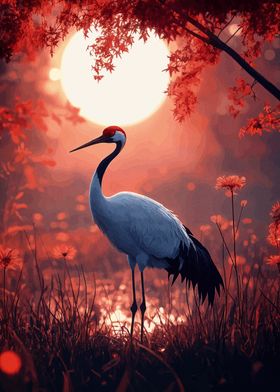 Crane in Sunset