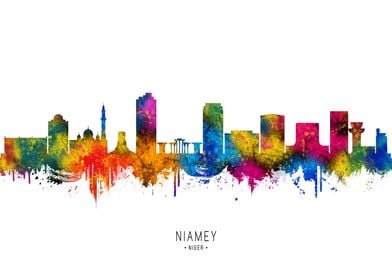 Niamey Skyline Watercolor