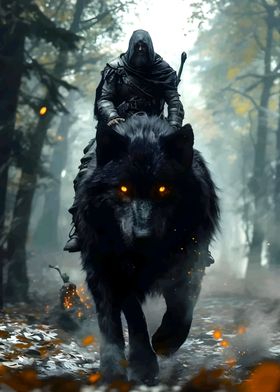 Wolf Rider in Forest