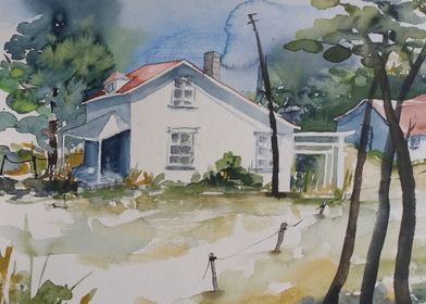 Watercolor House Painting