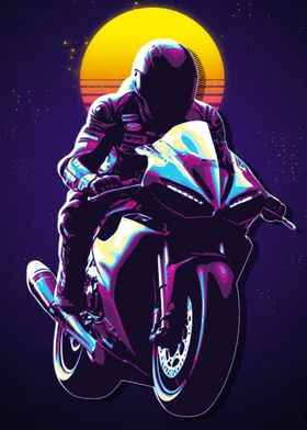 Retro Motorcycle Rider