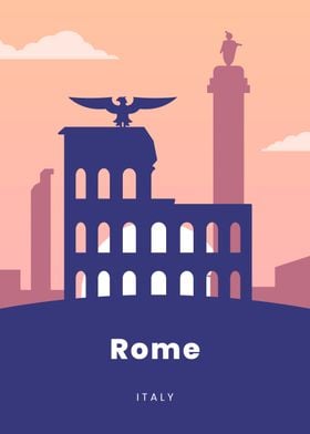 Rome Cityscape Silhouette