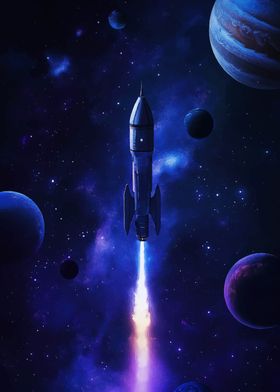 Rocket Launch in Space