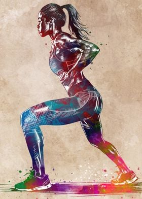 Female Athlete Watercolor