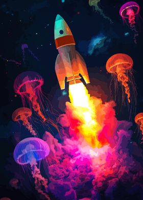 Rocket Launch with Jellyfish