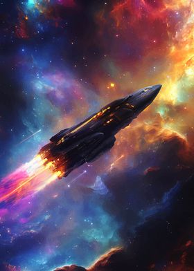 Spaceship in Nebula