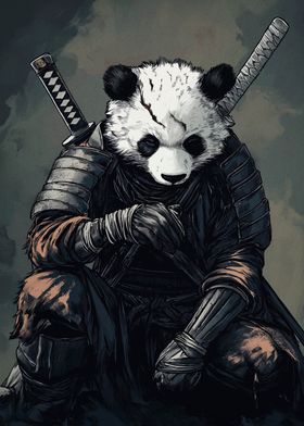 Panda Samurai Warrior